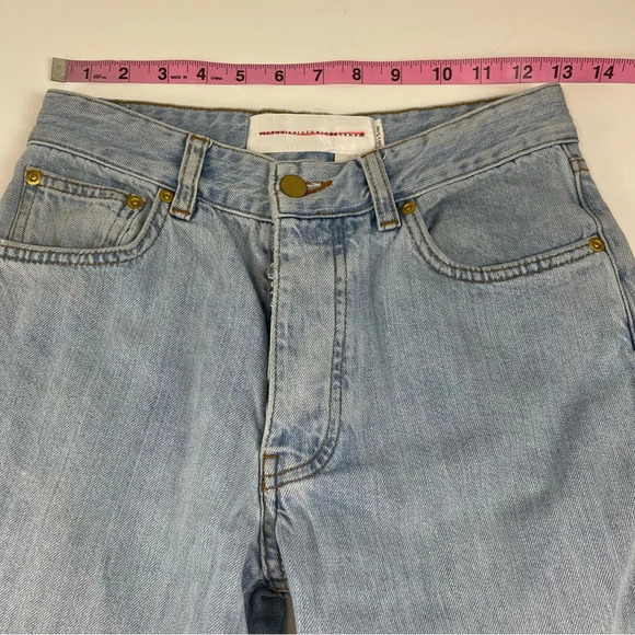 Victoria Beckham Jeans Womens Size 25 Light Wash Denim Straight Button Fly - Picture 12 of 15